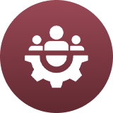 Team settings icon inside maroon circle
