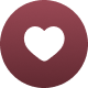 White heart icon on maroon circle